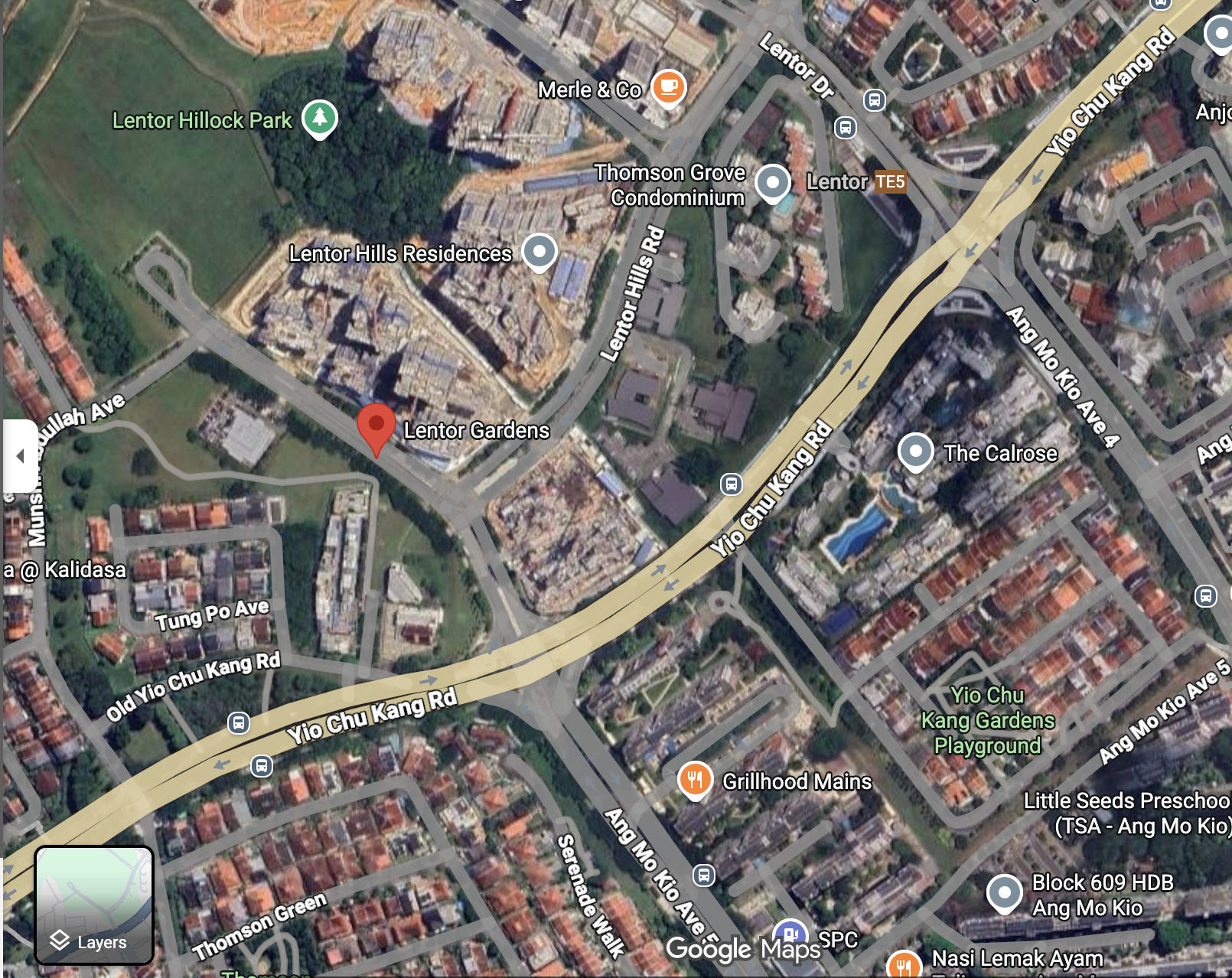 Lentor Gardens Residences — Google Map (vicinity)