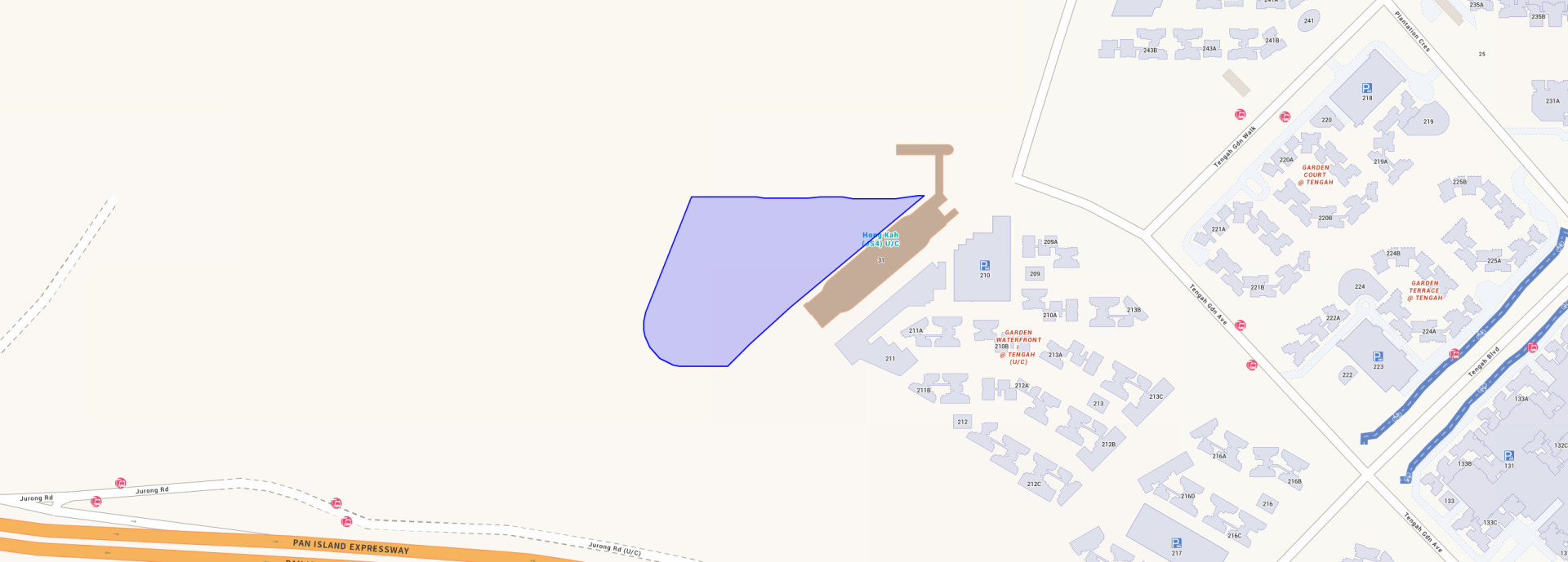 Tengah Garden Residences location map — project site and surroundings